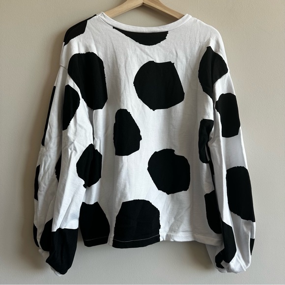 Zara Polka Dot / Cow Print Oversized Sweatshirt - Picture 6 of 9